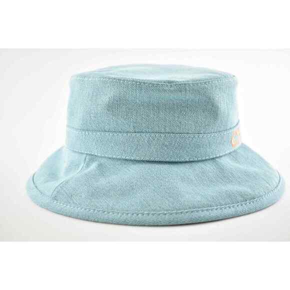 Chanel 21S Blue Orange CC Logo Denim Cotton Cloche Sun Bucket Hat M Medium main image 4
